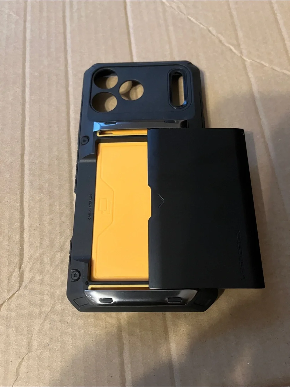 Ag Adriano Goldschmied Black Phone Case with Yellow Card Pocket